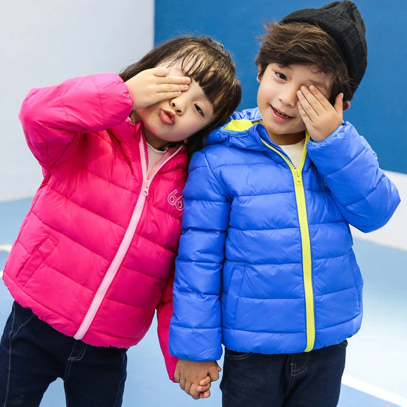 

Children's Winter Jackets Girls Outerwear Coat Short Down Coat 10 Color Zipper Pocket Keep Warm 3-13 T Boys Winter Jacket dj009