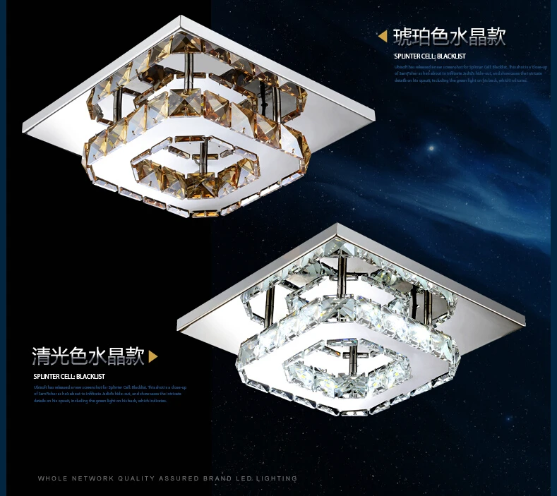 

Single Head LED Crystal Ceiling lights Square Lustre Luminarias Para Sala for home aisle corridor porch kitchen room lamps