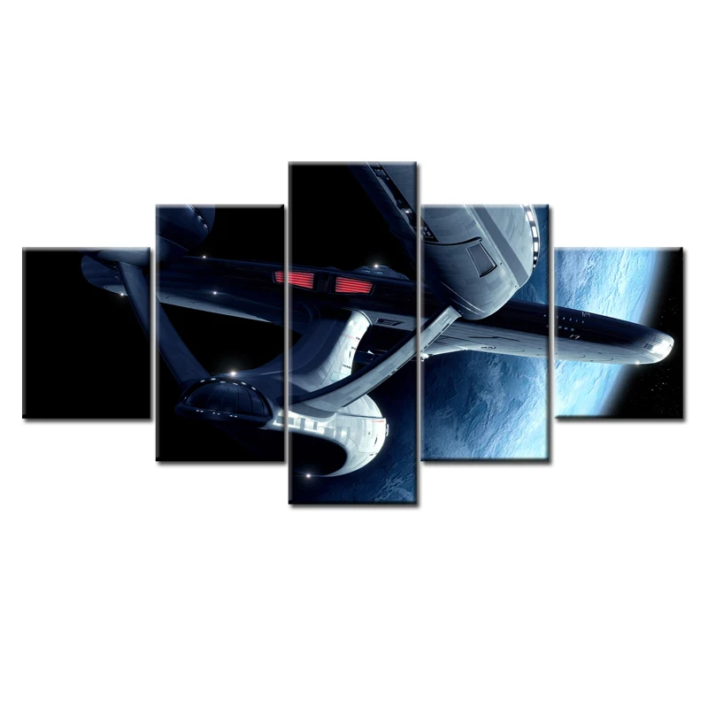 

5 Pieces/set Space plane series Canvas Painting for sitting room Decoration Print Canvas Pictures Framed Free Shipping