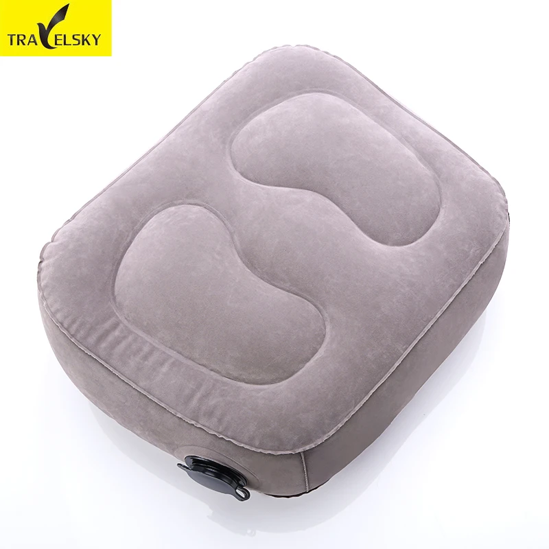 

Travelsky Travel Inflatable MATS Foot Plane Train Car Inflatable Foot Rest Pillow Large Inflatable Valve Feet Pad Seat Cushions