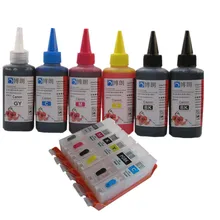 6 INK For CANON pixma MG7740 TS8040 TS9040 printer PGI 470 CLI 471 refillable ink cartridge + 6 Color Dye Ink 100ml