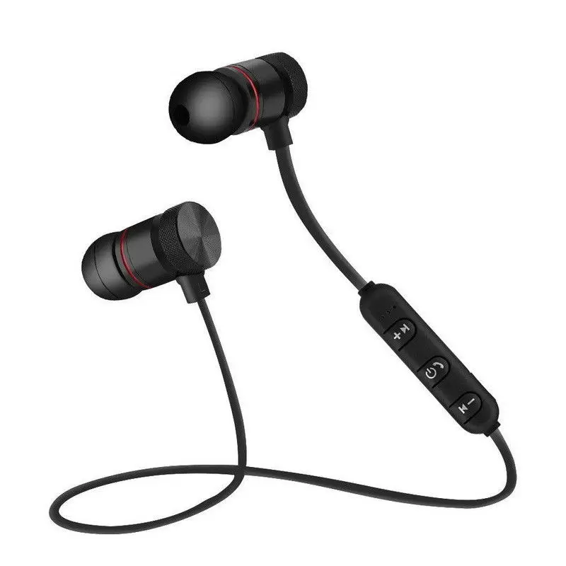 

Metal Magnetic 10m Wireless Bluetooth V4.1 Headset Stereo Headphone Sport Hanging Earphone Earbud A2DP, AVRCP, HFP, HSP 4h music