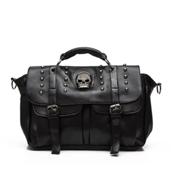 

2019 Women Messenger Bags Designer Motorcycle Punk Style Skull Rivet Tote Bag Crossbody Bags for LadiesLeather HandBags AB0060