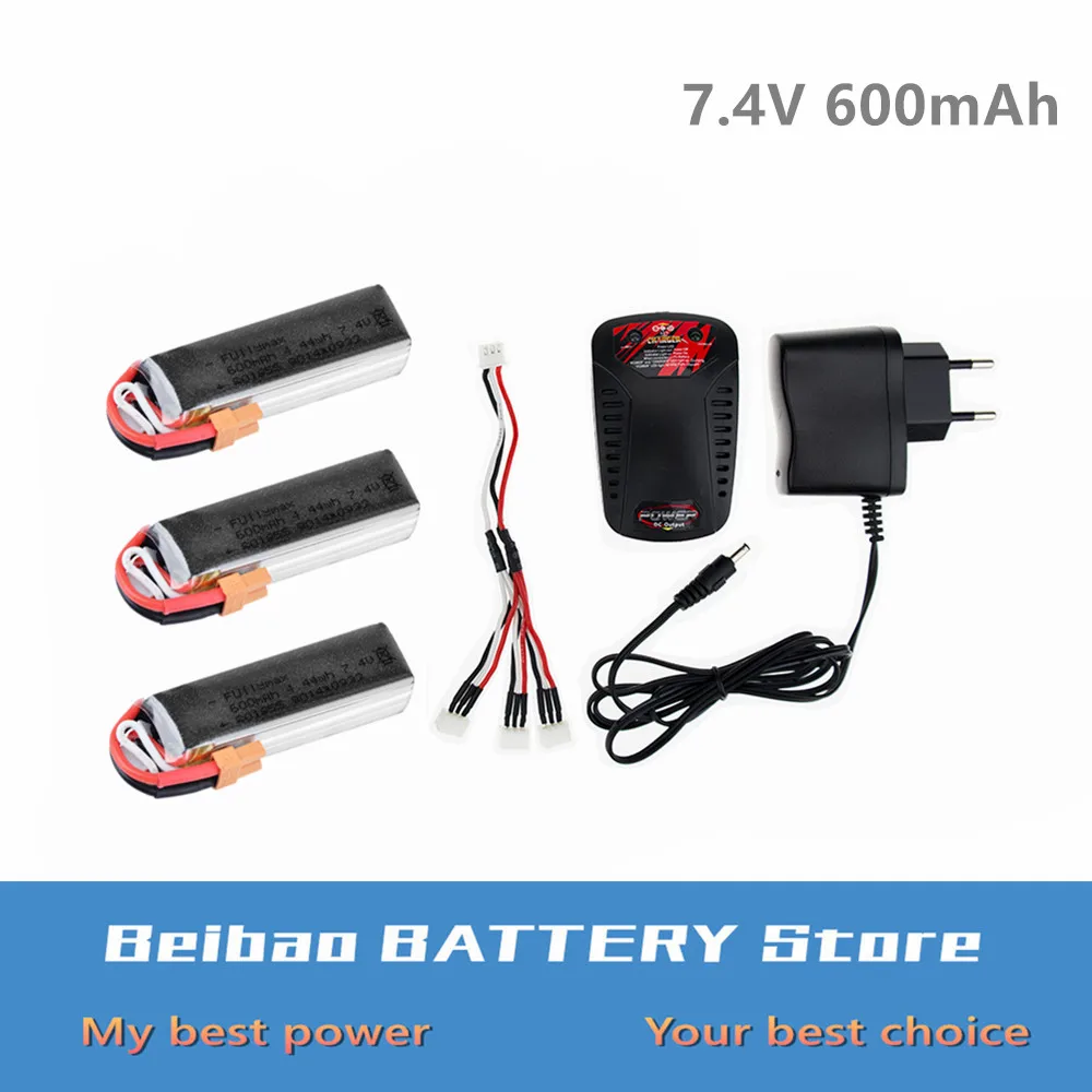 3 шт. XK130 RC части вертолета 7 4 в 600 мАч 25C 2S Lipo батарея XT30 вилка с зарядным