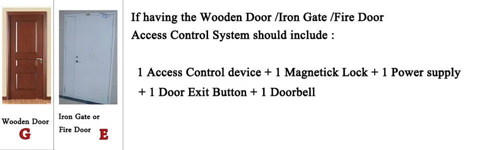 RFID система контроля доступа комплект деревянная дверь комплект+ Электрический магнитный замок+ ID карты Keytab+ источник питания+ кнопка выхода+ дверной звонок