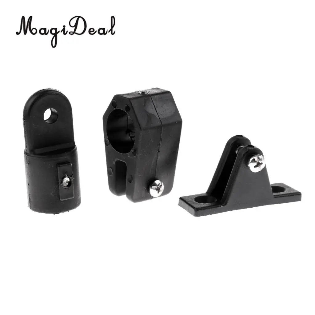 MagiDeal Heavy Duty 2Pcs Boat Deck Hinge+ 6Pcs Jaw Slide+8Pcs Eye End Cap Kits for 4 Bow Bimini Top Marine Boat Yacht Accessory