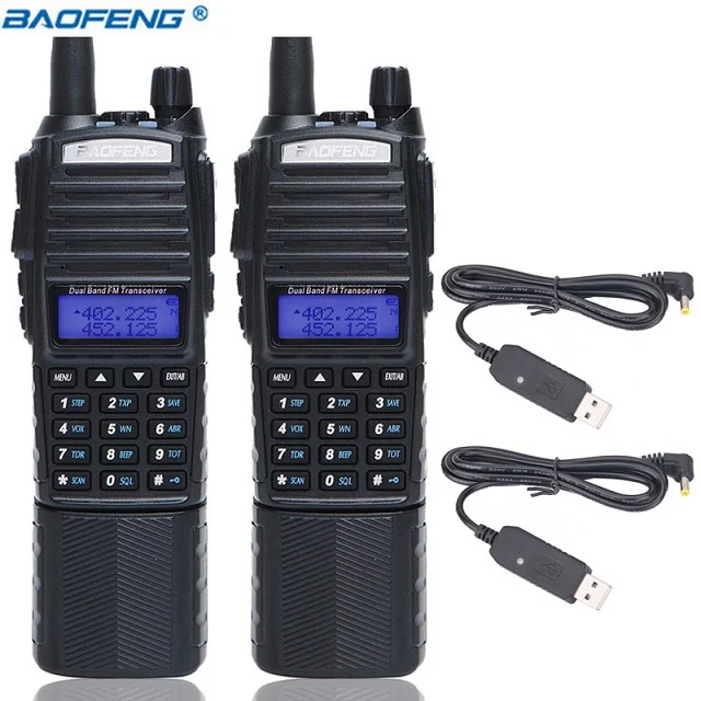 add usb charger 2 шт. Baofeng UV-82 рация 3800 мАч батарея двойной PTT UV 82 портативный двухстороннее радио УКВ 5 Вт Ham CB радио UV82 Охота Tran - Цвет: add usb charger