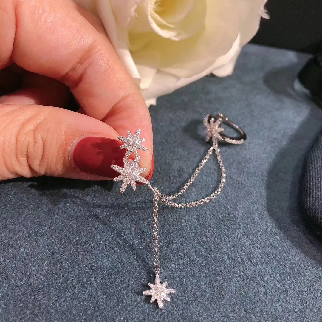 

UMGODLY Luxury Brand Meteorite Earrings Fashion Tassel Star Cubic Zirconia Women Party Jewelry New Arrival