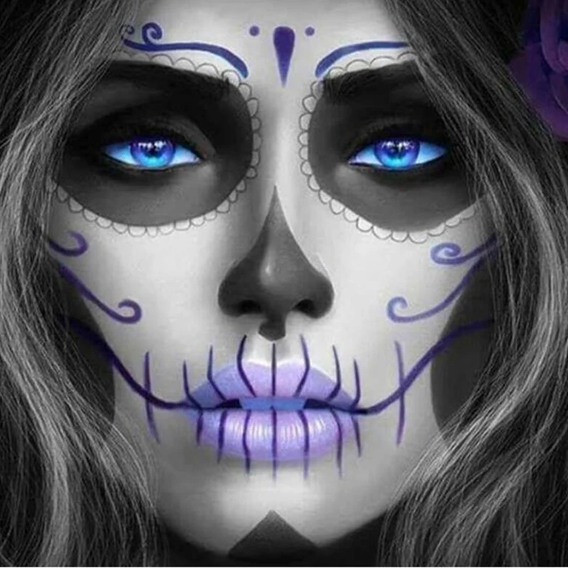 5D Diy Diamond Painting Skull Woman Cross Stitch Horror Halloween Needlework Home Decorative Full Drill Diamond Embroidery