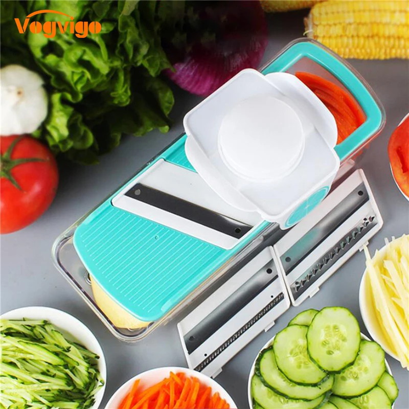 

VOGVIGO Vegetable Cutter Adjustable Mandoline Slicer Professional Grater Kitchen Accessories Stainless Steel Blades
