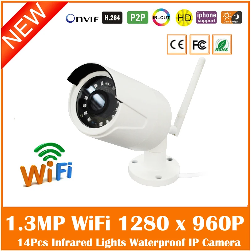 

Hd 960p Wifi Wireless Bullet Ip Camera 14pcs Infrared Lights Home Security Video Surveillance Onvif Cmos Freeshipping Webcam