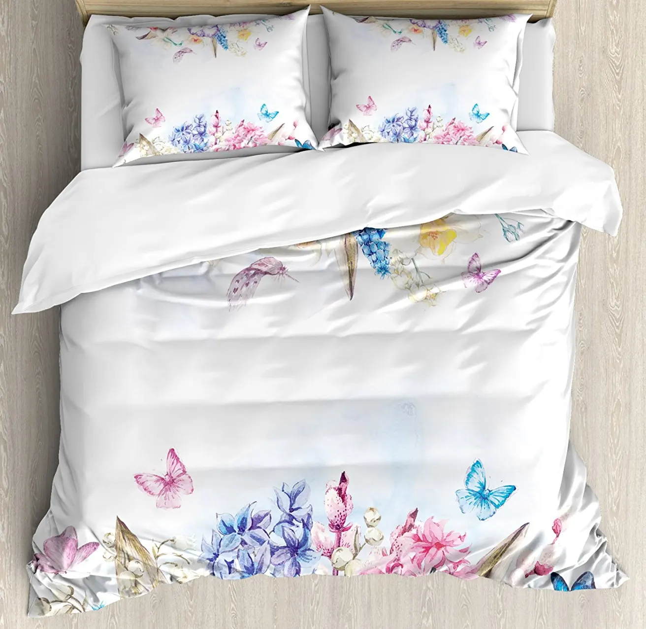 Shabby Chic Duvet Cover Set Romantic Garden Roses Flowers Daisies