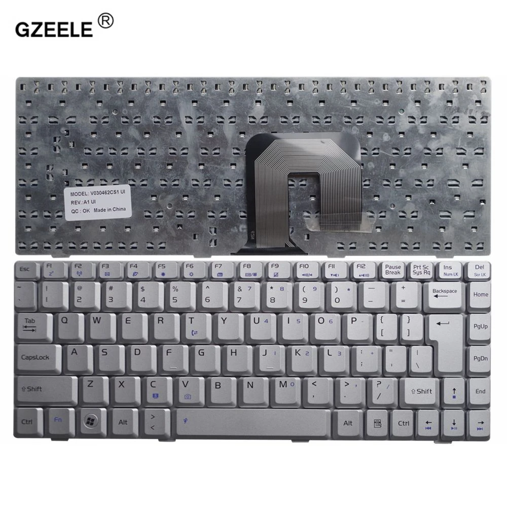 

GZEELE Laptop English Keyboard for ASUS F6 F6E F6VE F6S U3 U3S U3K U6 U6S U6G silver US UI laptop keyboard