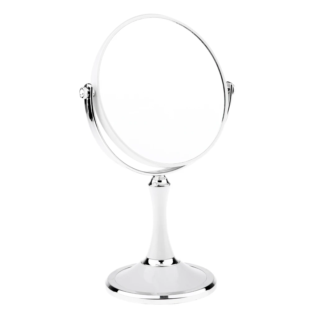 Bathroom Vanity Double Sided Freestanding Pedestal Makeup Shaving Mirror with Regular View and 3X Magnification