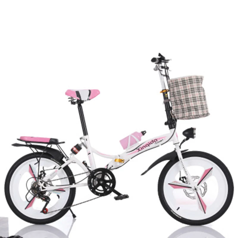Folding Bike 20 Inch Shock Absorber Speed Shift Mesh Disc Brake Adult Male And Female Ultra-Light Student Portable Small Bicycle