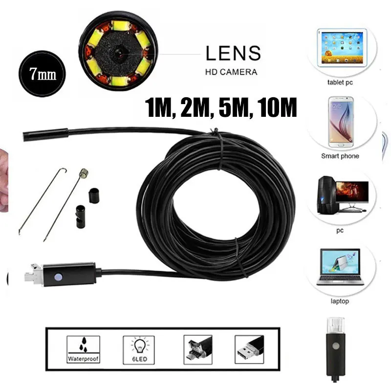 

Ear Spoon Borescope Handheld Endoscope Practical 2 in 1 7mm Mobile Phones Photos Real-Time Video Ear Cleaning Tool
