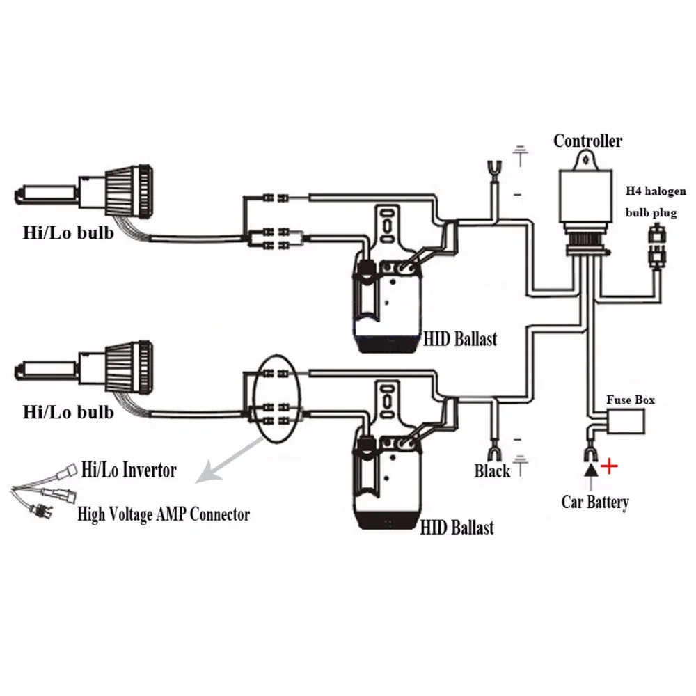 Lâmpadas + 1 Arnês + 1 Safego Bixenon 1 Par 35 w - 55 hi lo Feixe Bi-xenon Farol Relé Digital Lastro Fino Dc12v h4 Hid Kit 12 Automóveis e motos