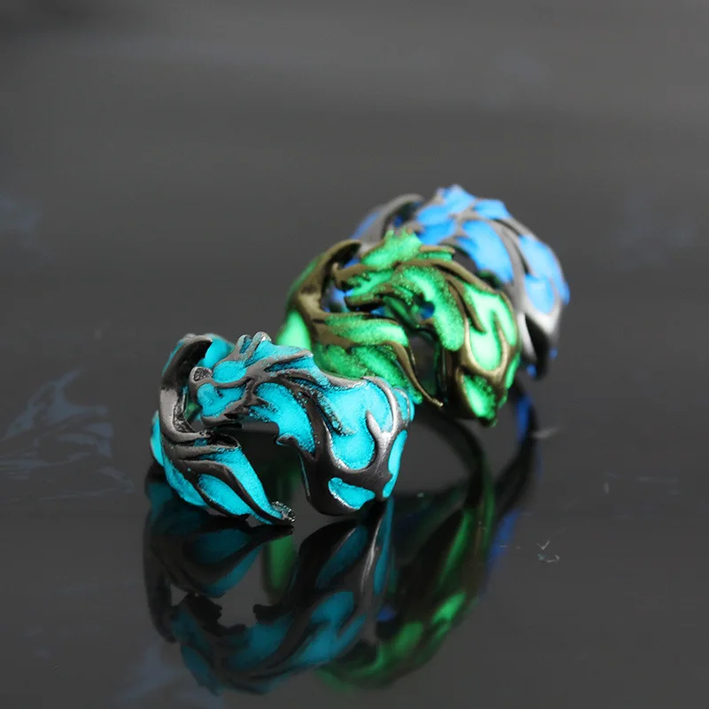 Mens Ring Luminous Dragon Rings for Men Women Rings Glow In The Dark Male Ring Jewelry