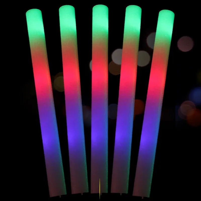 5 шт./светодиодный фонарь разноцветный с губкой, светящаяся световая палочка для свадебного украшения, вечерние реквизит, светящаяся палочка