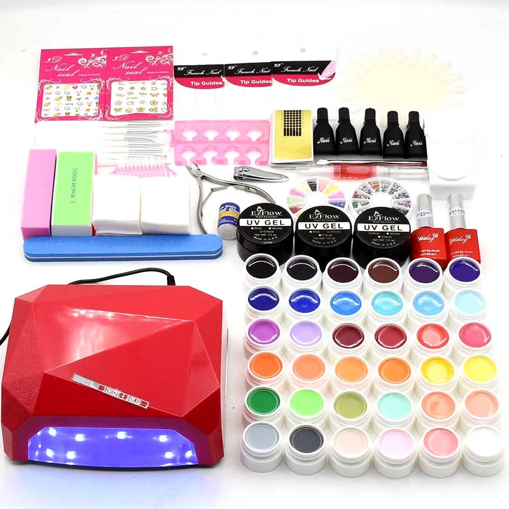 

36 Colors Gel Nail Polish Manicure Kit UV LED Lamp Nail Kit Manicure Tools Kit UV Gel Varnish UV Builder Gel Nails Extension