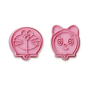 

Free shipping 2pcs Cute Cartoon Doraemon cookie cutters cooking tools Fondant Biscuit Paste Cake Decorating Resin sugar Candy