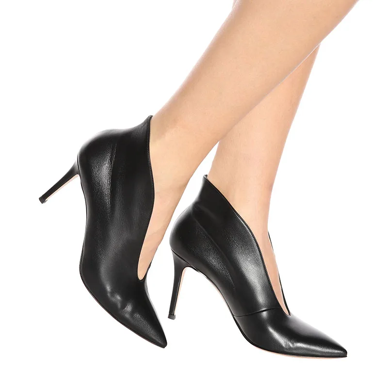 Nancyjayjii/ женские весенние классические черные кожаные туфли с острым носком туфли-лодочки на тонком высоком каблуке вечерние туфли Mujer 4-16