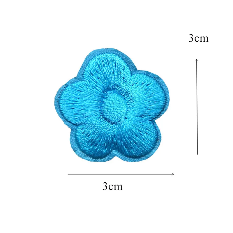 10 шт. 3 см вышитые пришить УТЮГ НА заплатках Небесно-Голубой цветок сливы Значки для заклепки для джинсов шляпа футболка DIY Аппликации Ремесло