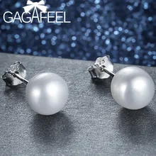 GAGAFEEL, высокое качество, жемчуг, серебро 925, серьги-гвоздики, хорошее ювелирное изделие, 6 мм, белый жемчуг, S925, серьги для женщин, Прямая поставка