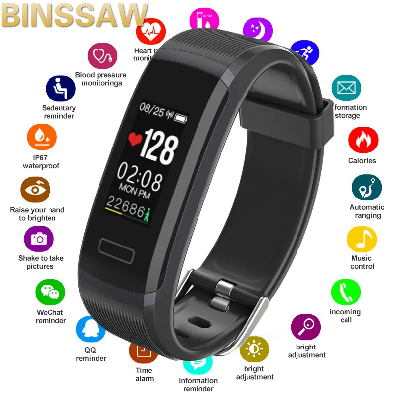

BINSSAW New Men's Smart Watches Heart Rate Blood Pressure Monitor Smart Wristband Women Fitness Tracker Sports Wrist Watch Men
