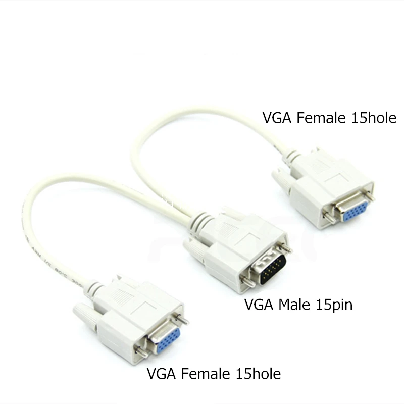 Rankman VGA 1 Male to 2 Female VGA Adapter Extension 1 PC to 2 Monitor Dual Video Converter Cable Y Splitter 15 Pin Rankman VGA 1 Male to 2 Female VGA Adapter Extension 1 PC to 2 Monitor Dual Video Converter Cable Y Splitter 15 Pin