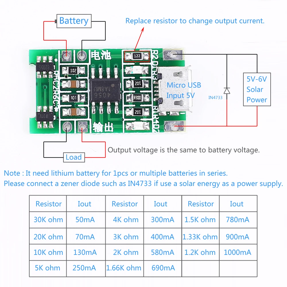 5pcs 3.6V 3.7V 4.2V Solar Charging Module Charging protector for lithium battery 3.7v Battery Protector Solar Charge 3.7v