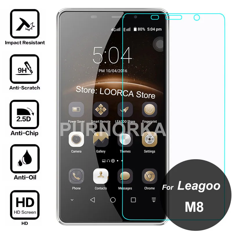 Для Leagoo M8 закаленное Стекло защитная пленка 2.5D с уровнем твердости 9 H спереди