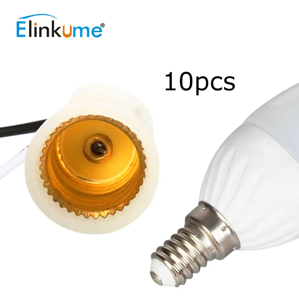 Elinkume 10pcs/lot E12 Lamp Base Wire Lamp Holder E12 Candle Candelabra