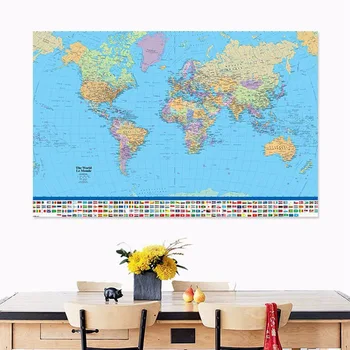 

Political Map Of The World Miller Projection 5 Size Maxi Poster Artwork For Living Room Home Decoration