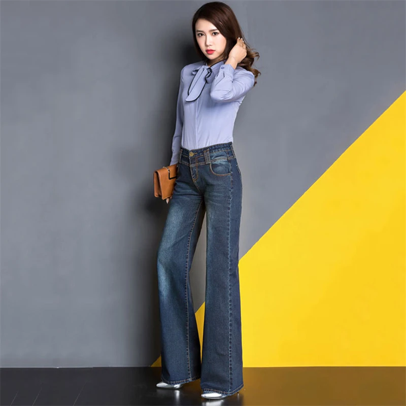 Mom Jeans Light Blue Black Plus Size Wide Leg Pants 2019 New Spring Korean Casual Flare Long Loose High Waist Jeans Feminina LR5 Mom Jeans Light Blue Black Plus Size Wide Leg Pants 2019 New Spring Korean Casual Flare Long Loose High Waist Jeans Feminina LR5