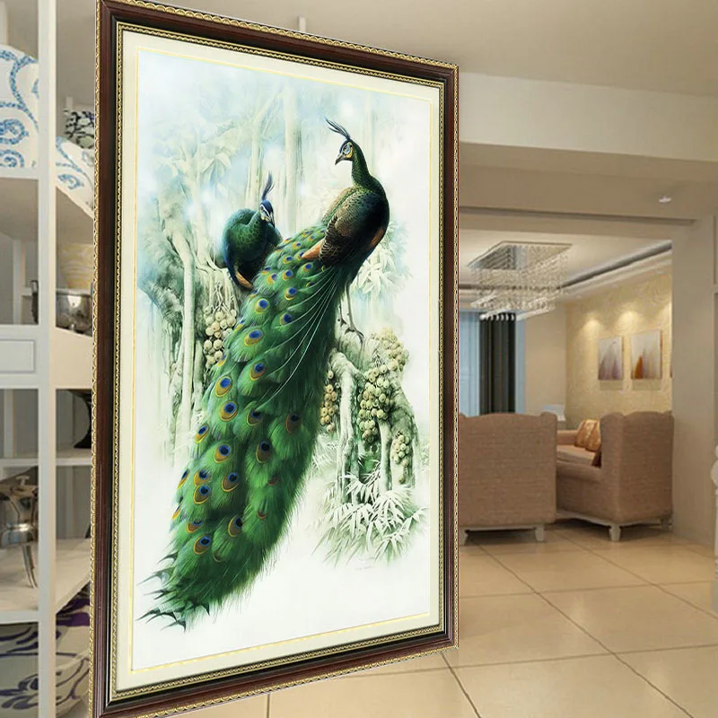 

Peacock DIY Precise Print Count Cross Stitch Sets Embroidery Painting Needlework Patterns Cross-Stitching Home Decoration Gift