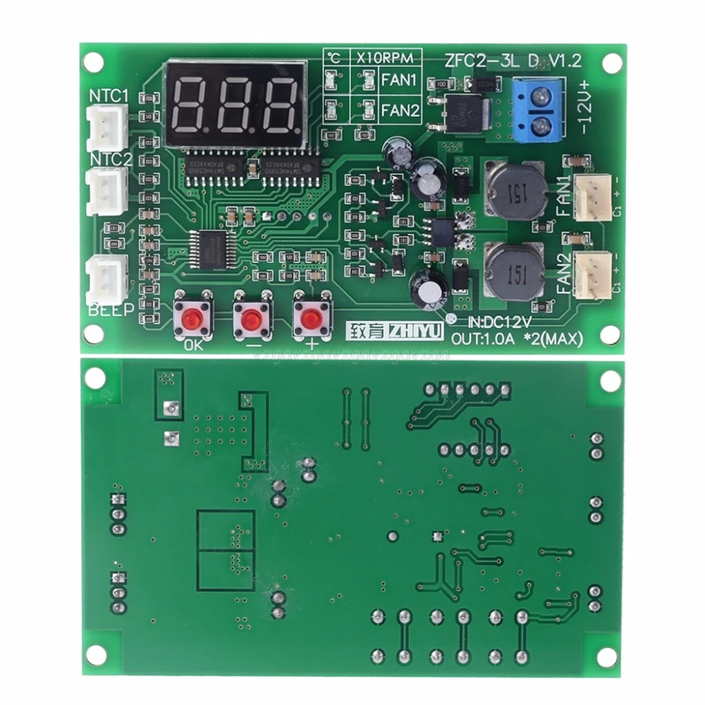 DC12V 2-х канальный 3-жильный термостат Температура переключатель регулятора скорости модуль с NTC Сенсор D18 Dropship