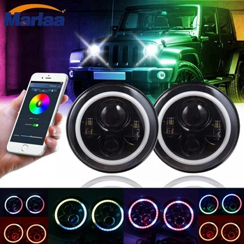 

7 inch LED RGB Full Halo Headlights DRL w/ Turn Signal for 97-17 Jeep Wrangler JK TJ & Wrangler Unlimited