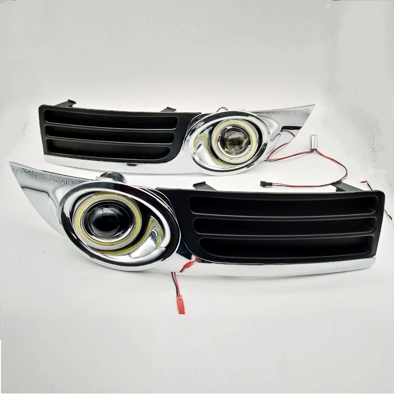 

Car Styling For Geely Emgrand 8 White Angel Eyes DRL Yellow Signal Light H11 Halogen / Xenon Fog Lights Projector Lens E13