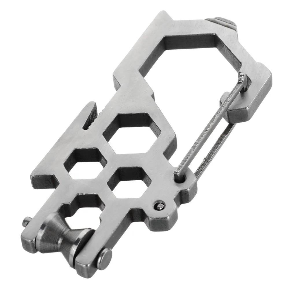 Outdoor Multitool Stainless Steel Load Bearing Carabiner w/ Pulley Screwdriver Wrench Opener Multi Camping Tool | Инструменты