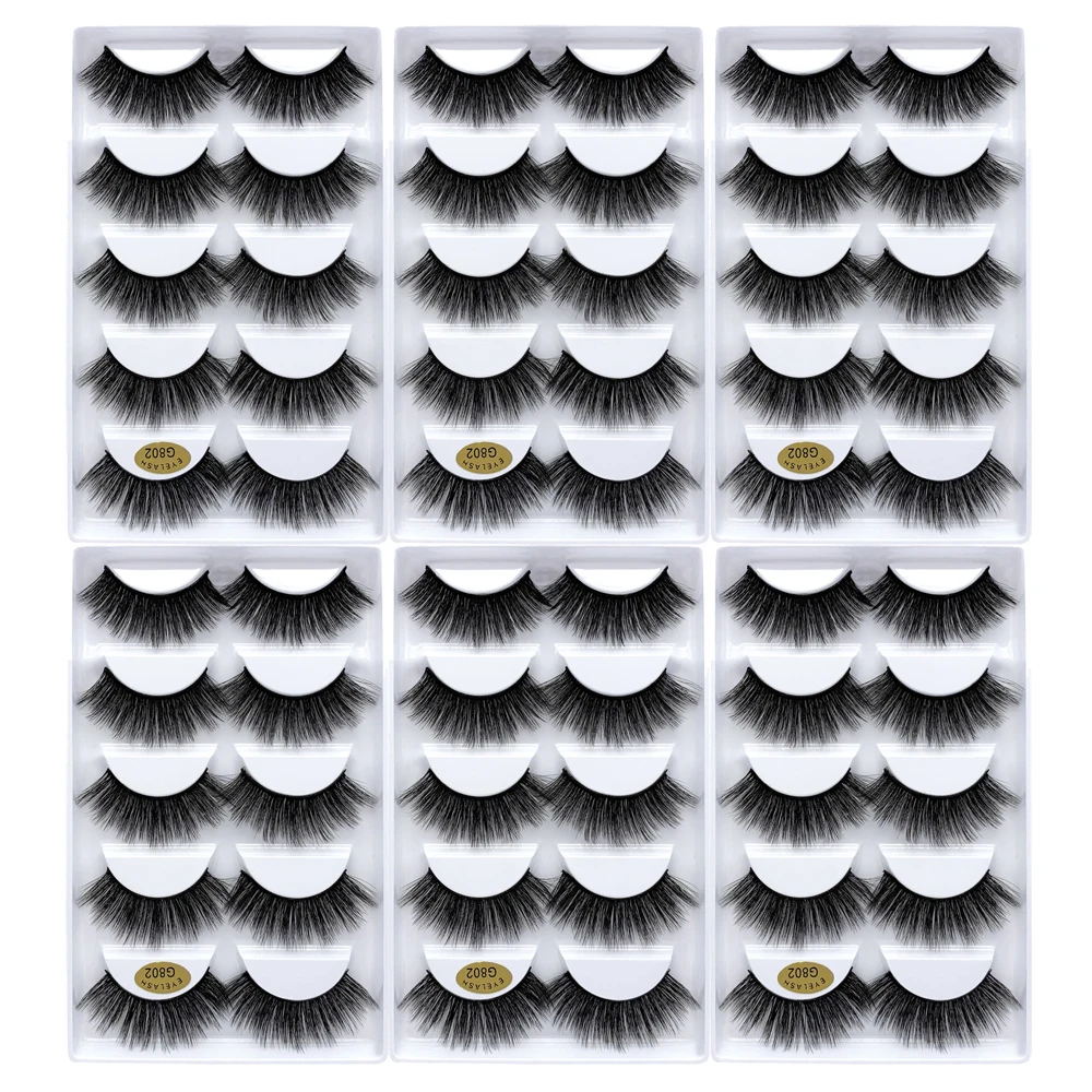 30 пар 3d норковые ресницы оптом натуральные длинные 3d норковые ресницы ручной работы накладные ресницы для макияжа инструмент для красоты cilios g800 - Цвет: G802(30pairs)