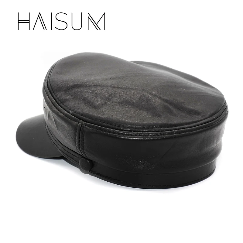 Кепка унисекс из натуральной кожи ягненка модель Cs43 2018 года|military hat|military hats capswomens