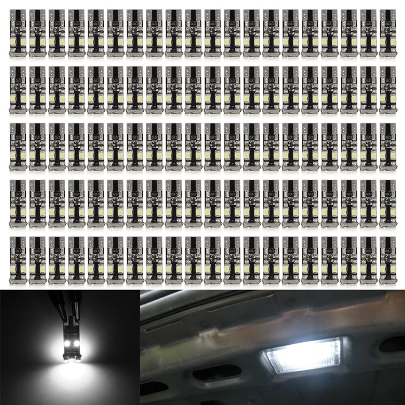 

100 x T10 Canbus No Error 8SMD 3528 1210 12V LED Car Bulb Width Lamp Lights