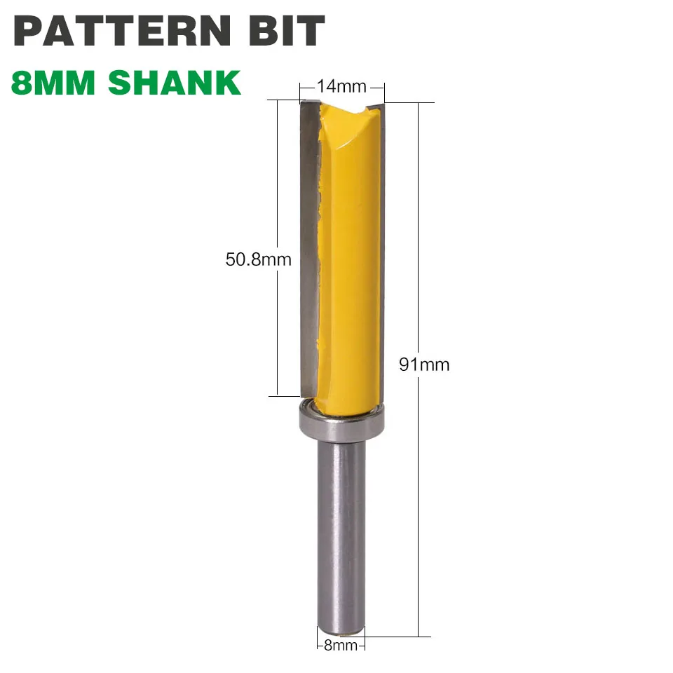 1 шт. 8 мм хвостовик шаблон обрезки шарнира мортирования маршрутизатор бит прямой конец насадка-триммер для очистки для промывания и подравнивания Tenon резак для деревообработки