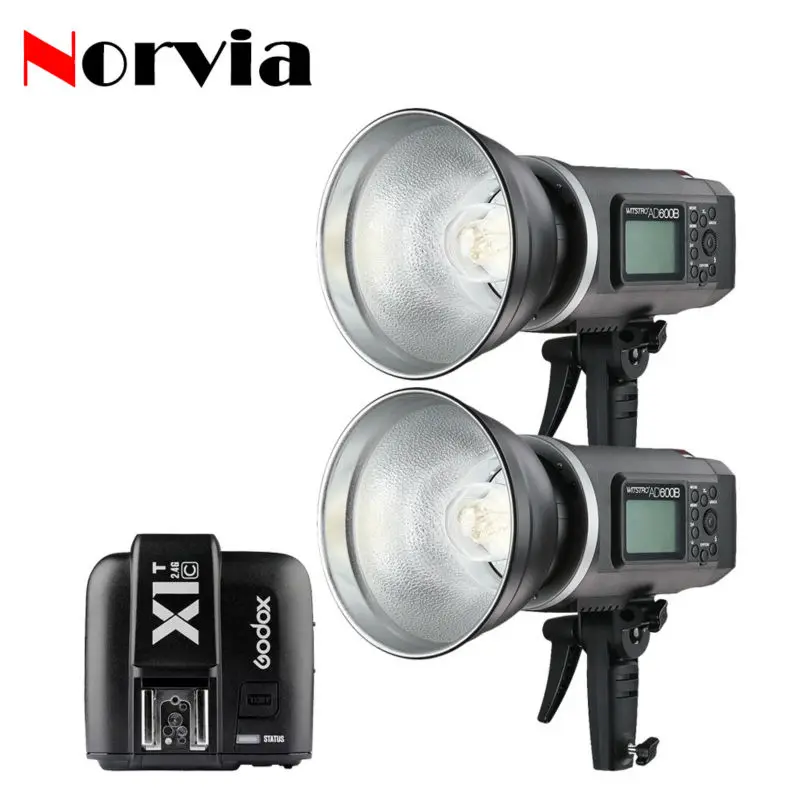 2x Godox Wistro AD600B ttl Speedlite наружная вспышка камеры GN87 2 4 г X1T-C передатчик Bowen крепление