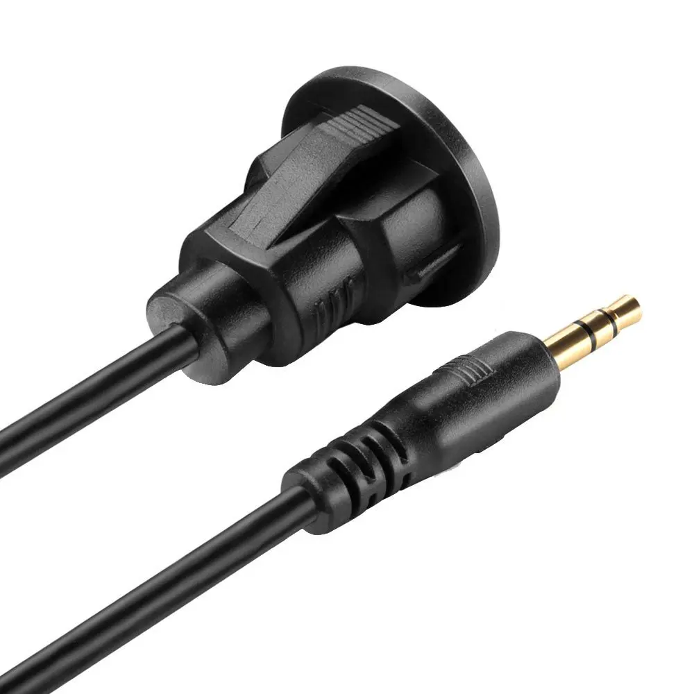 Lonleap 3.5mm AUX Dash Flush Mount Extension Cable Male to Female Dashboard Panel for Car Boat Motorcycle Styling
