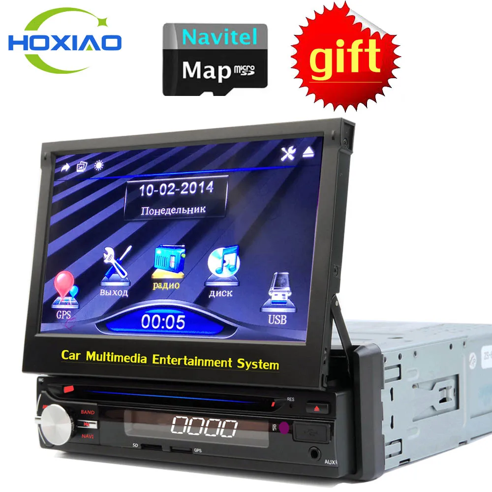 7 &quotавтомобильный DVD 1 Din gps навигации плеер универсальный радио авто аудио Bluetooth