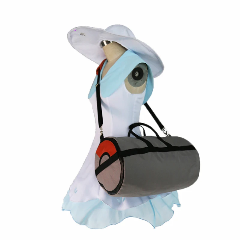 Pokemon Sun and Moon Lillie Cosplay Costume with Hat and Bag - Pocket Monsters Cosplay Dress image 2