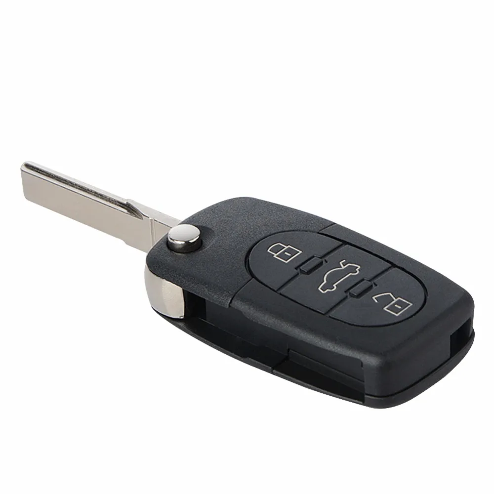 

433 Mhz 3 Botones Keyless Uncut Flip Remote Key FOB Id48 Chip Para Audi A3 A4 A6 A8 Edad Modelos 4d0 837 231
