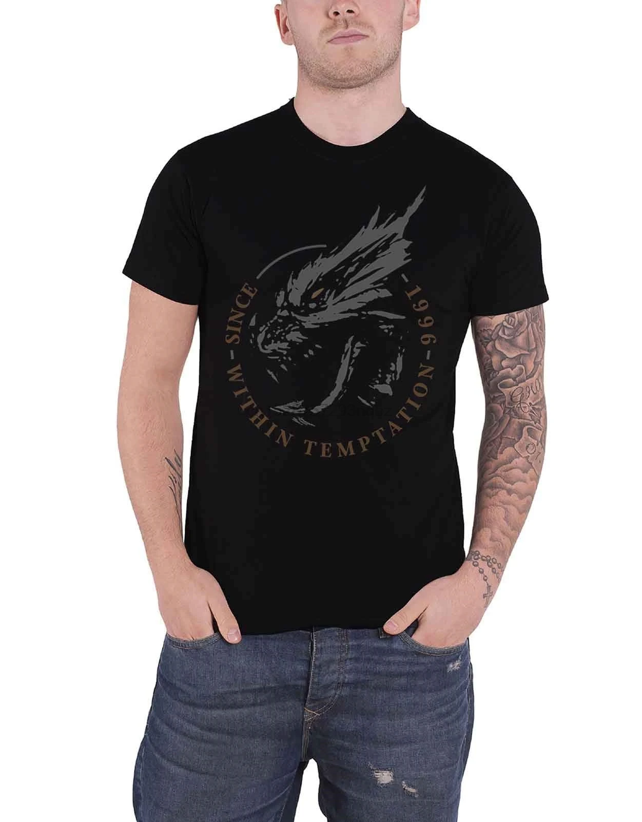 

Within Temptation T Shirt Dragon Since 1996 Band Logo Mens Black